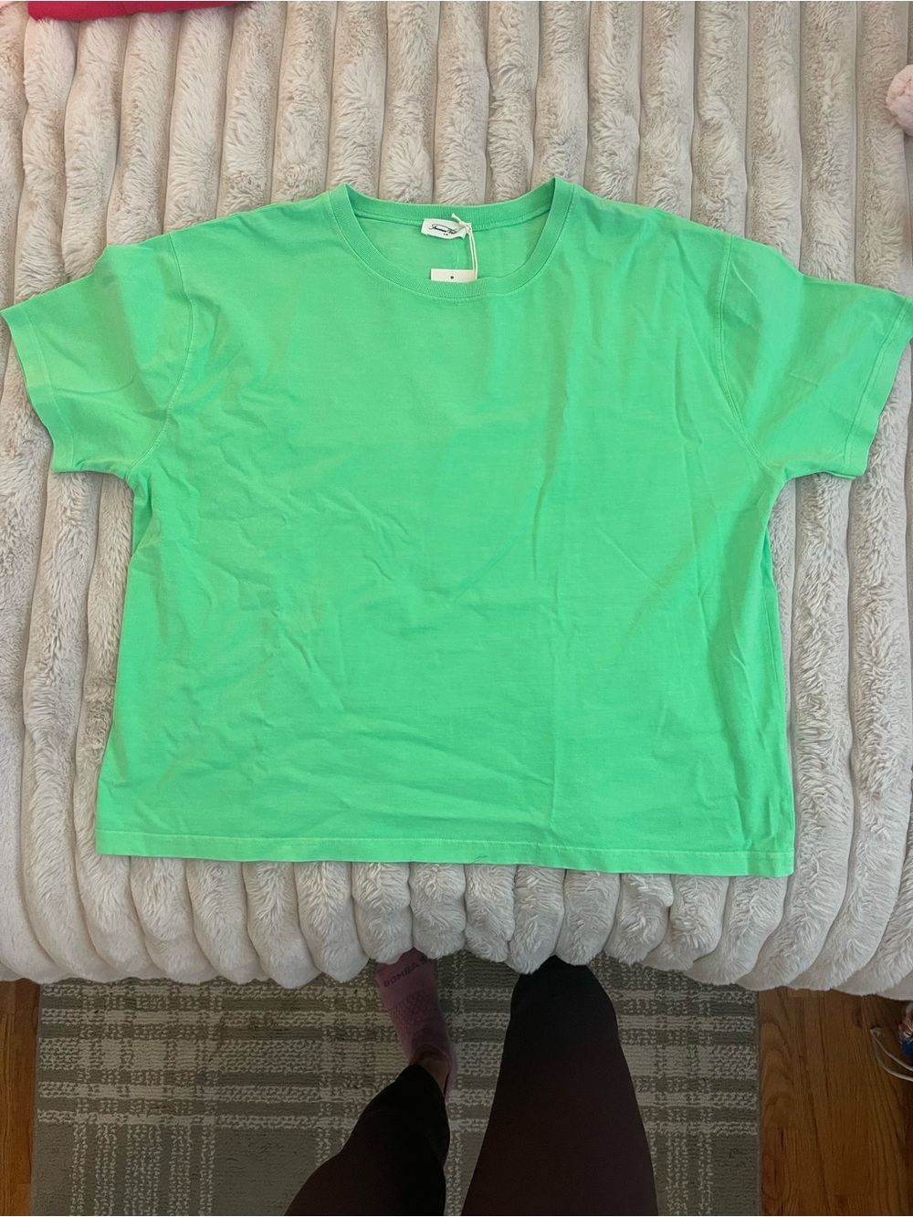 American Vintage Fluorescent Green Short-Sleeve Tee Size Medium